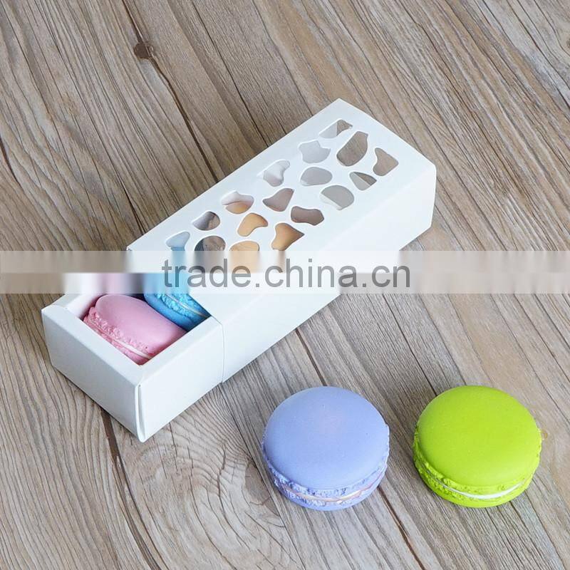 4/8 macaron cake box, white hollow out macaron box,cracker box