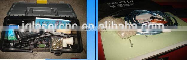 European routes cutting and engraving with 80w co2 laser machine together