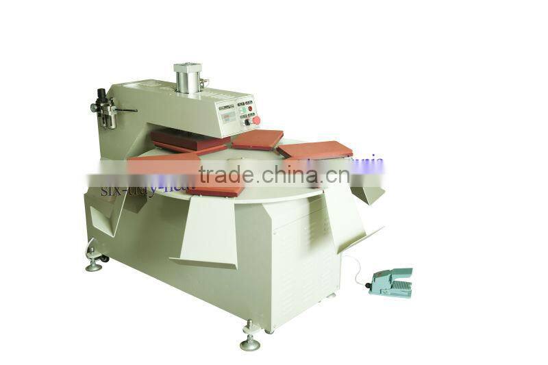 six trays sports wear number heat press machine