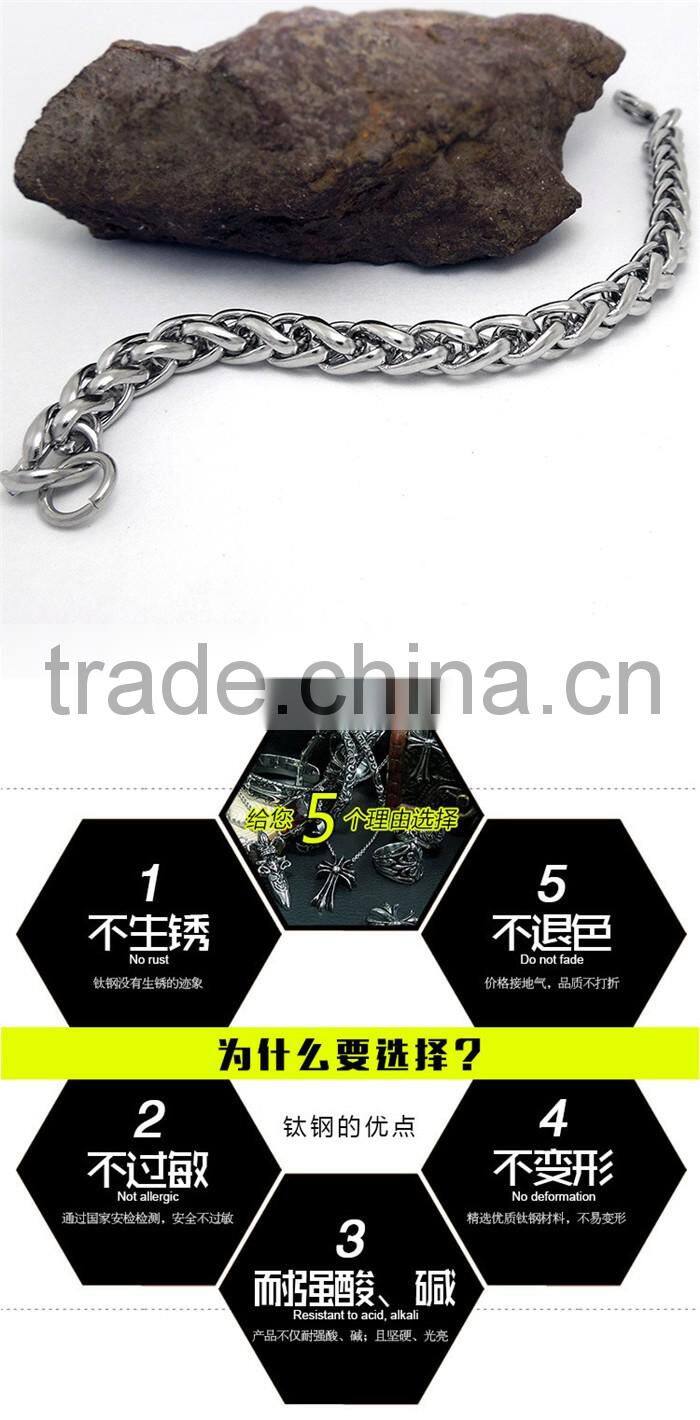 Kindy jewelry JCB0238 natural color 316l stainless steel chain bracelet for men