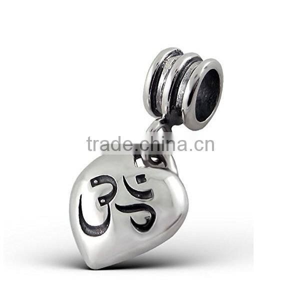 Personalized OEM Custom Make 925 Silver Bead Heart Love Logo Charm