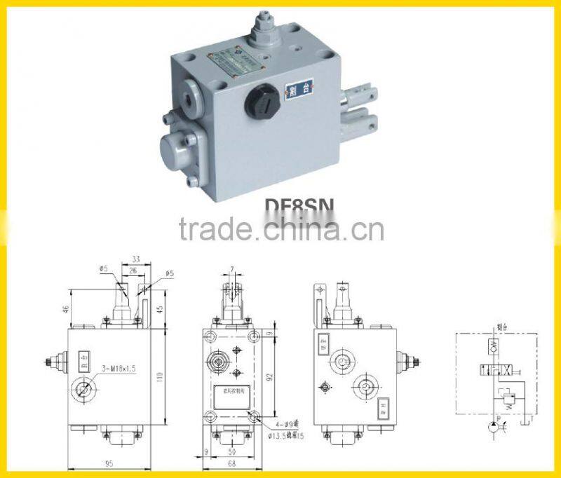 DF8MI harvester hydraulic operated valve hydraulic reversing manual valve