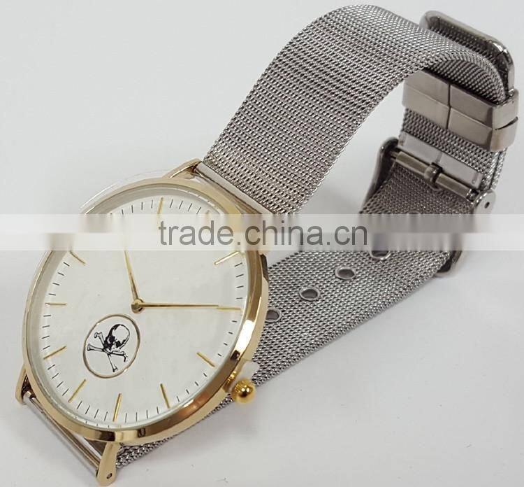 brick style face shiny thin style 304 stainless steel case and band classy watch
