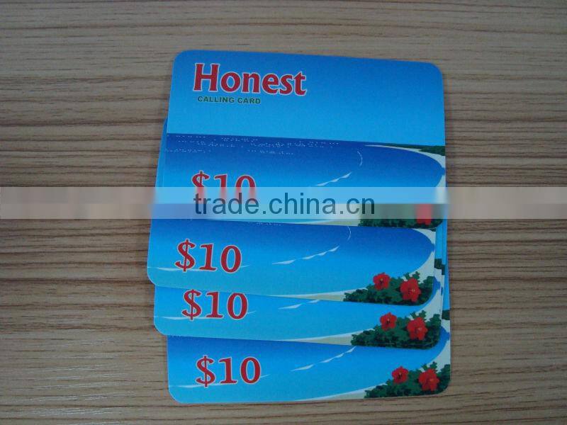 CR80 ISO plastic scratch code recharge card with pin code