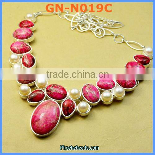 Wholesale Luxury Purple Regalite Handmade Gemstone Necklaces With Pearl GN-N019