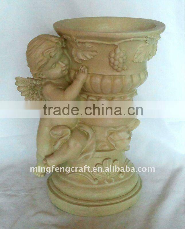 Polyresin Angel Flower Pot Decoration Crafts