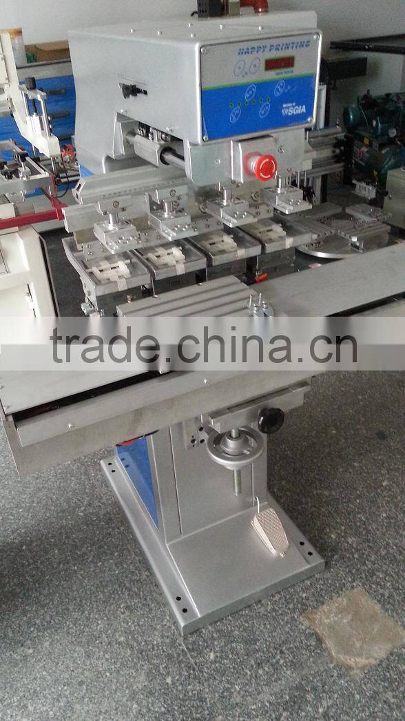 GW-P4S four color semi automatic pneumatic pad printer with shuttle four color pad printer