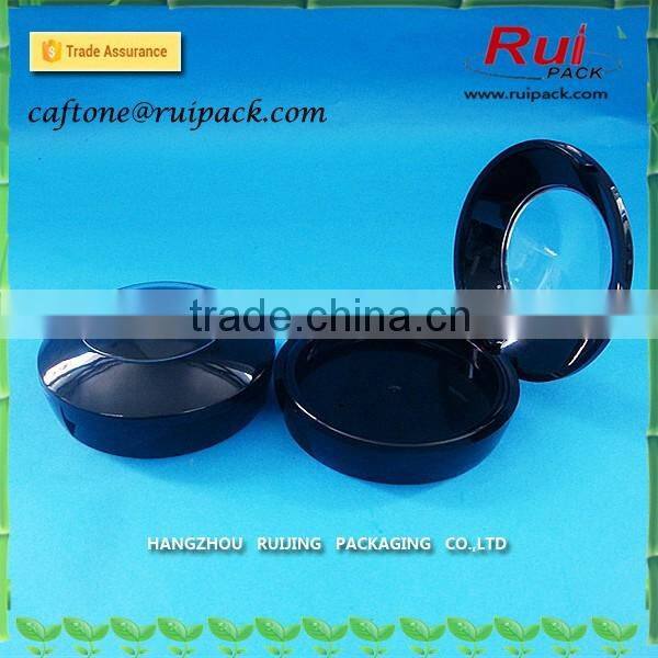 Mini cute compact powder cases with mirror, double layer fashion black empty cosmetic makeup compact powder case