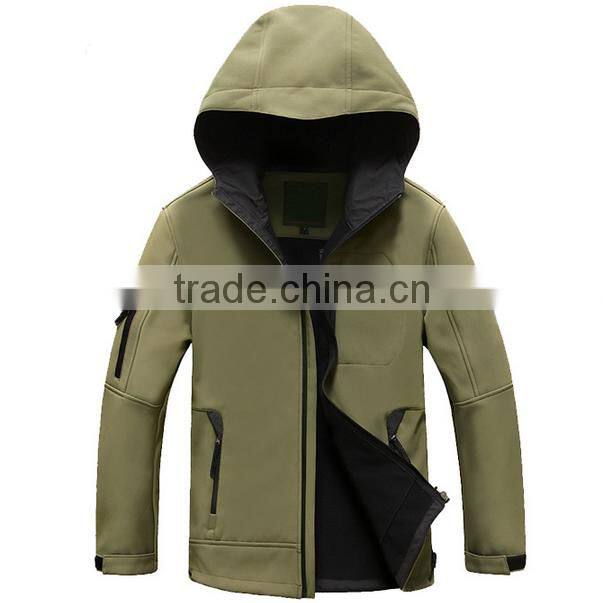 Custom men sofeshell jackets with hat