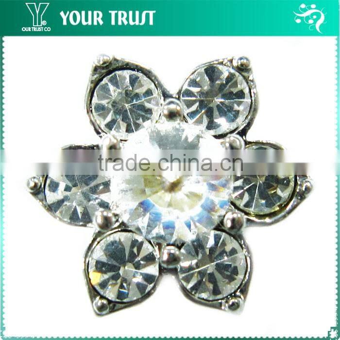 8MM Clear Crystal Aerolite Rhinestone Nickel Free Silver Shank Rhinestone Button