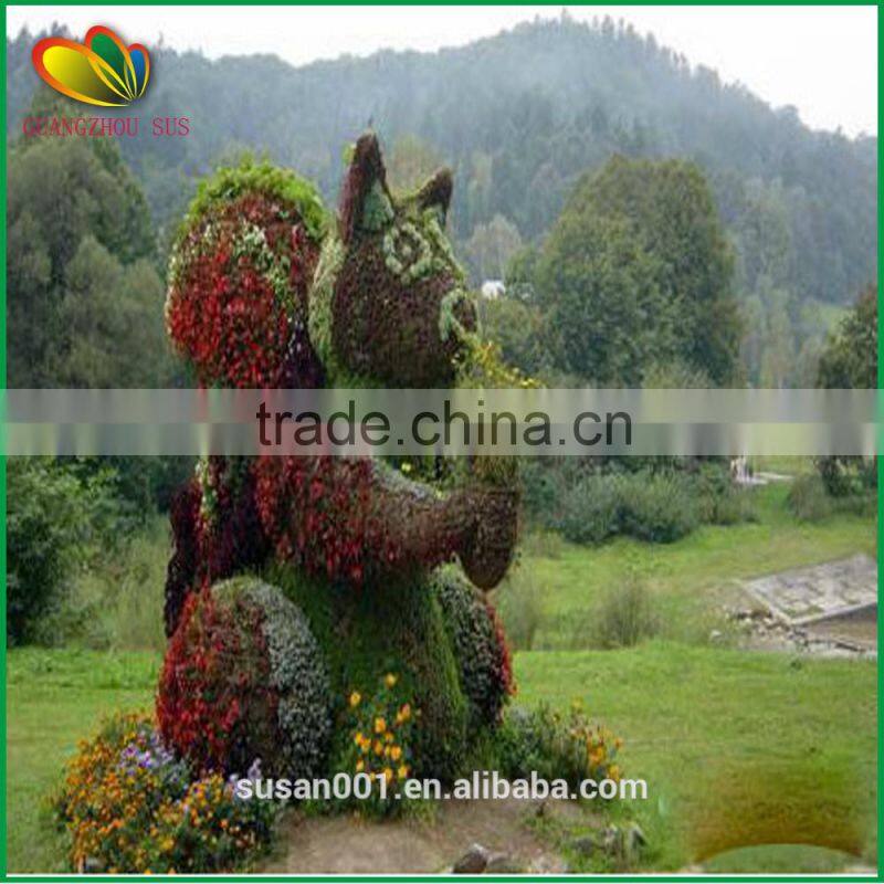 Artificial topiary PE & metal topiary animal customized artificial topiary animal decoration