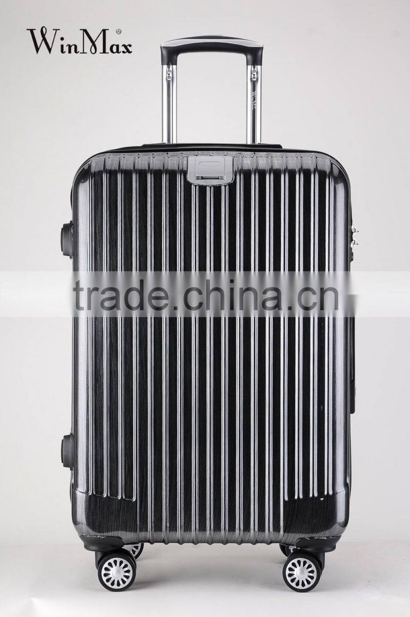 2016 new item satin black color hardshell travel luggage