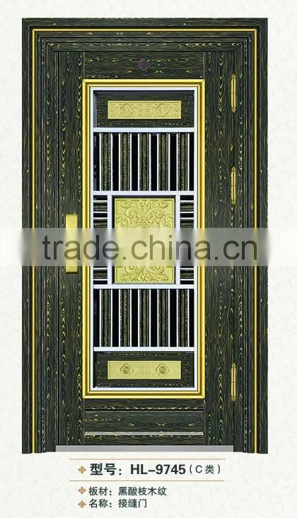 Stainless steel security front door/entry door seam door