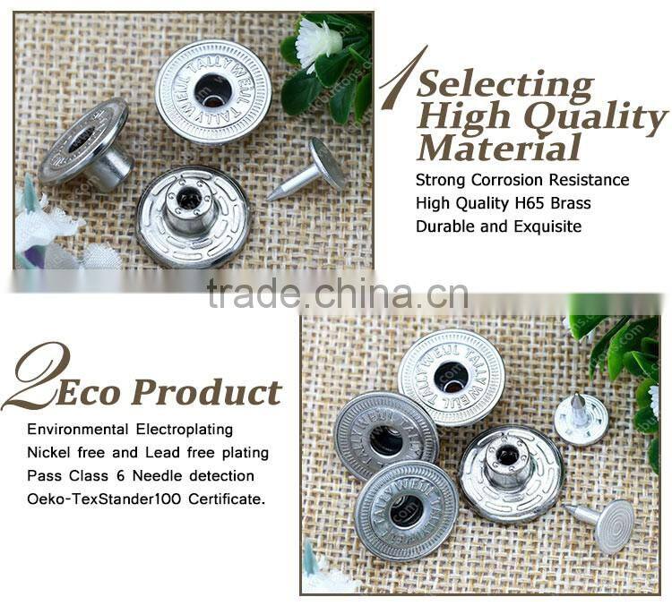 Perfect High Quality Metal Tack Button Jeans Button for Women and Men's Jeans Wear