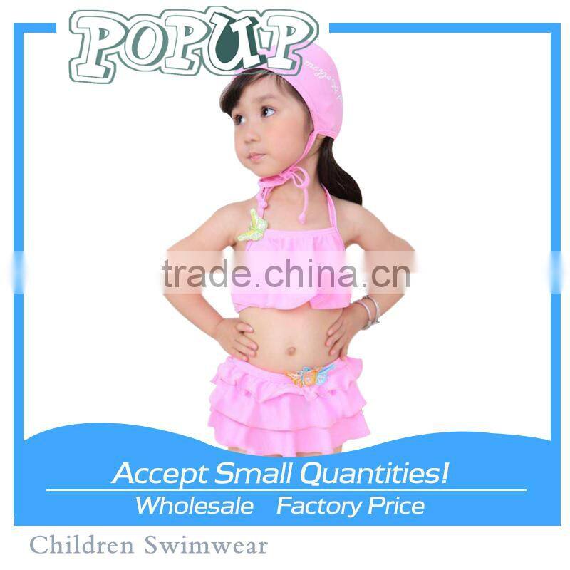 High Quality Baby Girls One Pieces Pink Tankini Swimwear Bathing Beachwear