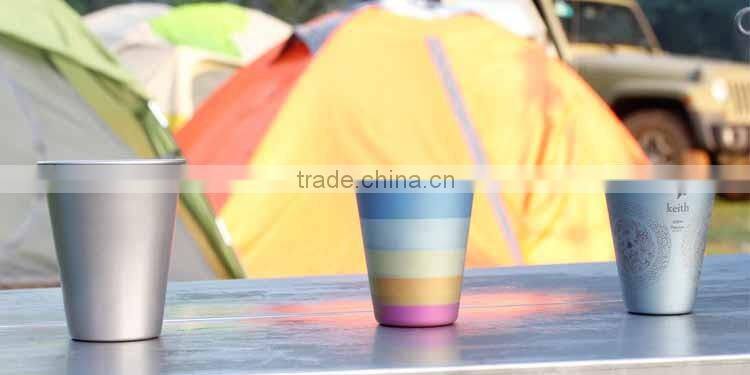 Pure Titanium metal travel beer mug cup
