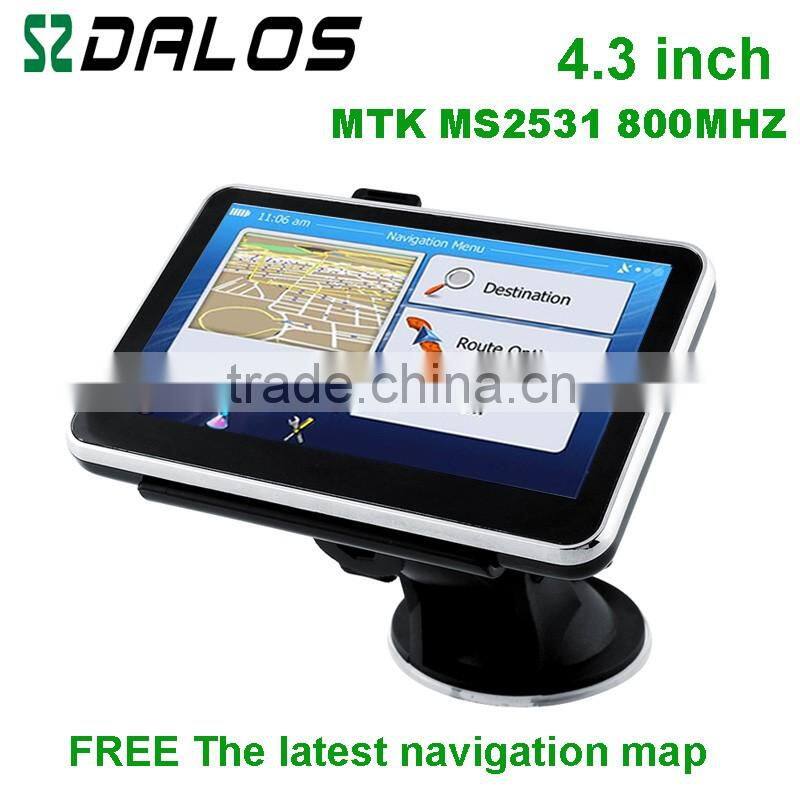 Wince MTK Portable Car GPS Navigator with bluetooth,av in and free map