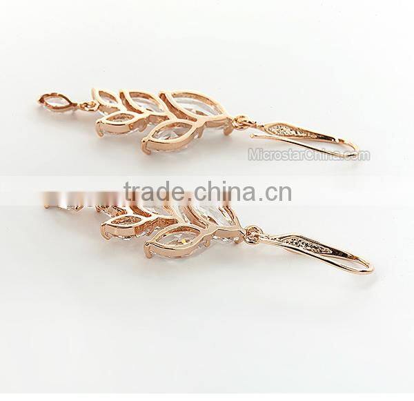 Fashion 18K Gold Diamond Wedding Earring