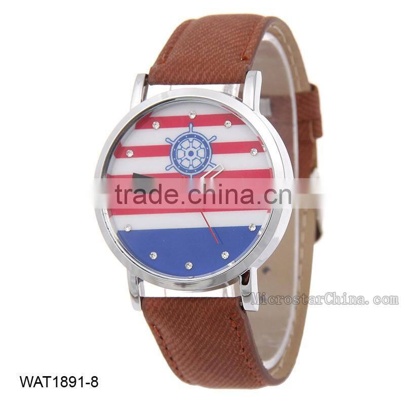 2016 Navy Blue Canvas Strap Wrist Watch