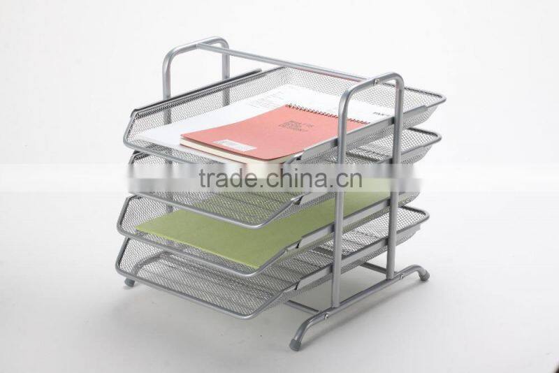 best seller high quality office desk organizer 3 tier metal mesh file tray