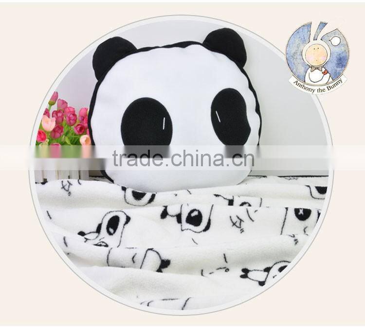 Custom Cozy Smooth Panda Waffle Children Pillow Blanket