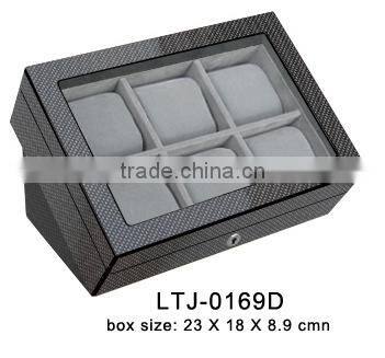 Carbon fiber veneer wooden watch display box