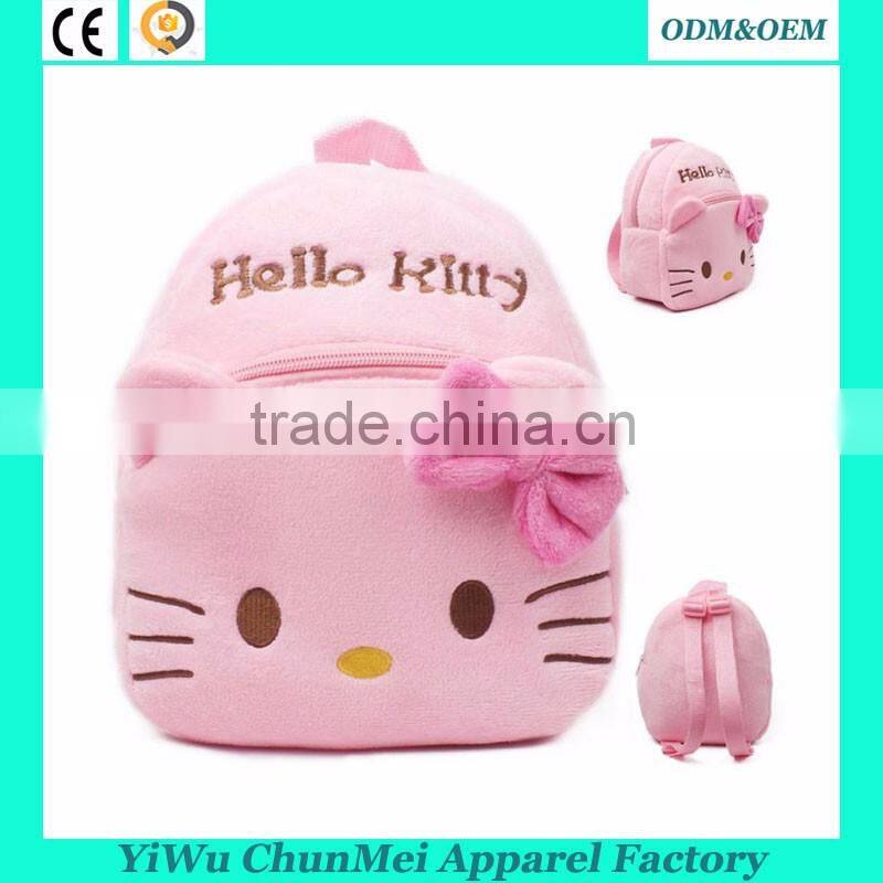 hello kitty different models school bags plush school bags for girls 1-2 year baby kids backpack