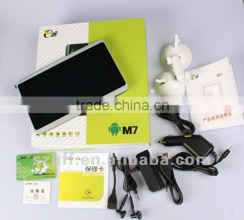 7" android 4.0 navigation GPS 3G sim card slot and GPS function, car recorder(M7)