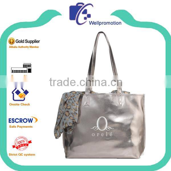 Wellpromotion branded design Shinny satin weekend tote bag