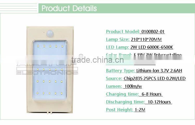 2w wall mounted industrial modern solar wall light lamp lights