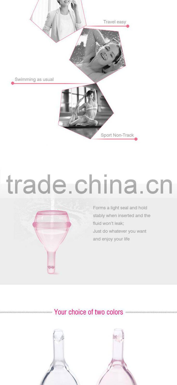 reusable women feminine hygiene care menstruation period cup