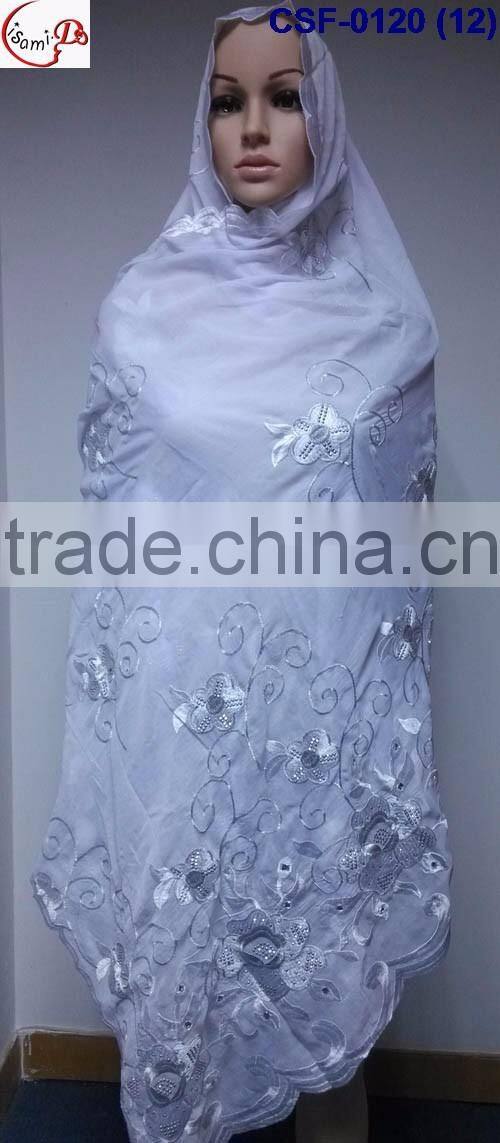 CSF-0120(8) 2016 hot sale Muslim scarf, embroidery scarves, shawls, wrap and pashmina