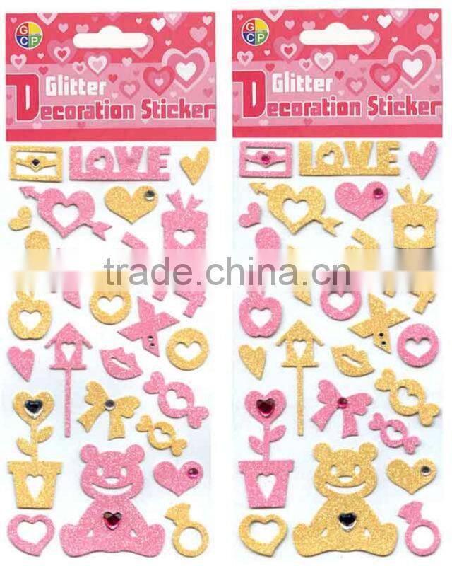 Glitter Stickers_Heart_Angel_Bear