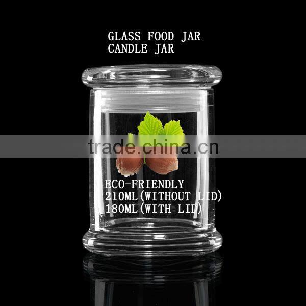 210ml reusable high transparent round glass jar