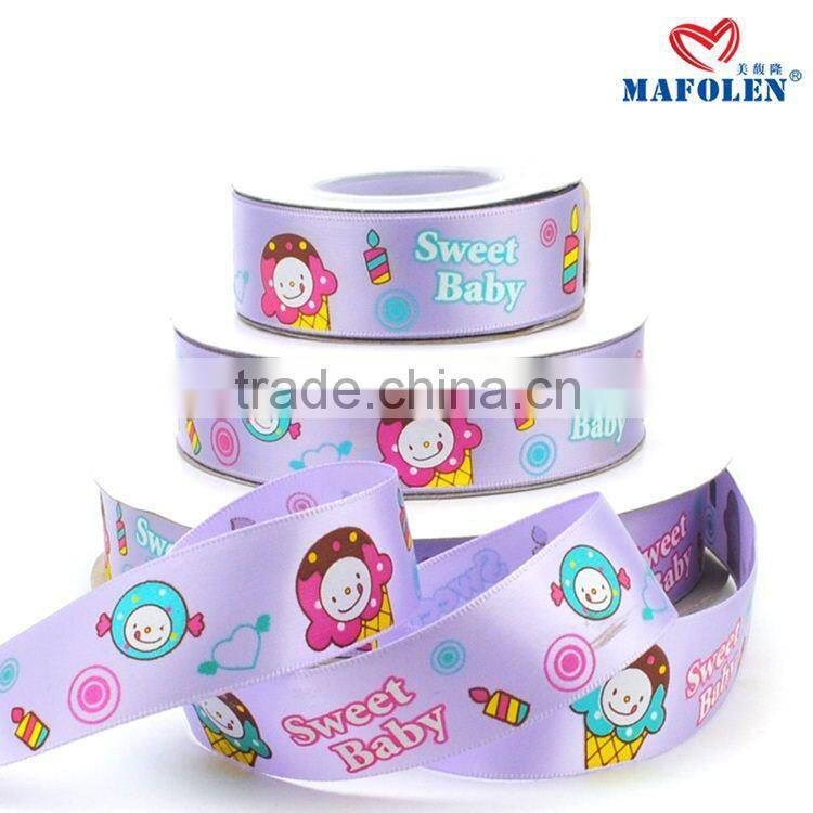 printed lovely cartoon decoration satin ribbon