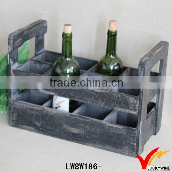 vintage rust 8 bottles wine stopper holder box