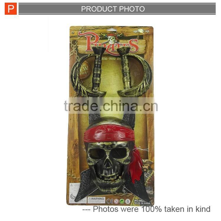 Plastic weapon toys pirate mask play sword toy set for kids