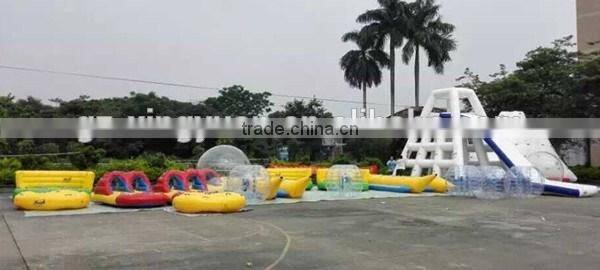 Green & white inflatable water trampoline, inflatable float water game for sale