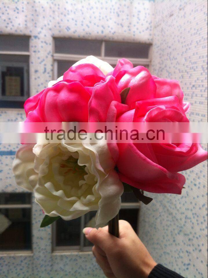 wedding pink peony big stem peony flower reception decoration artificial peony