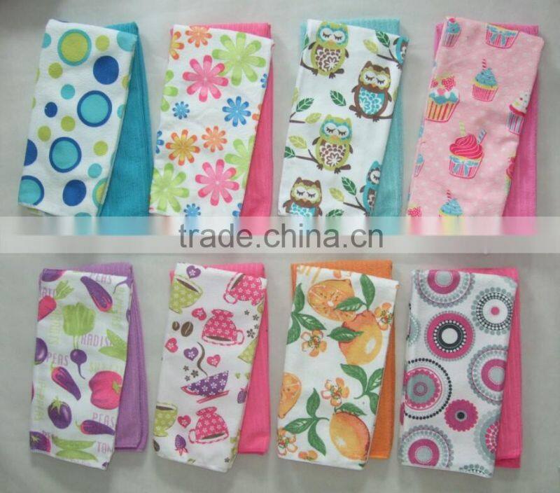 custom print cleaning towel tea towel microfiber towel set wholesale