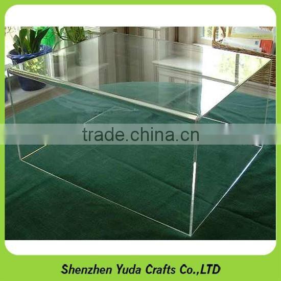 Rectangular shaped lucite storage box desktop designed acrylic dustcover