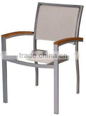 Outdoor aluminium stackable restaurant chair with rattan seat & back aluminum rattan chair