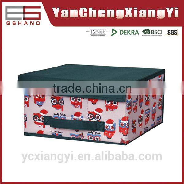 Christmas Winter snow printed 80gsm nonwoven paper board Customized Foldable shape design waterproof outdoor cushion storage box