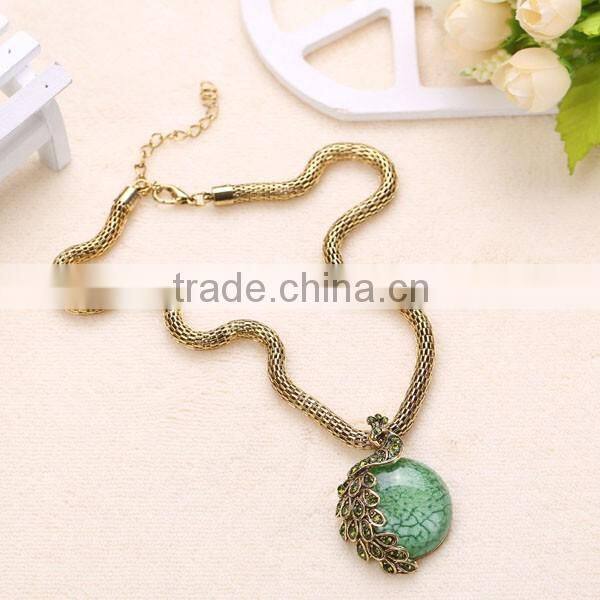 Fashion Peacock Design Gold Alloy Necklace