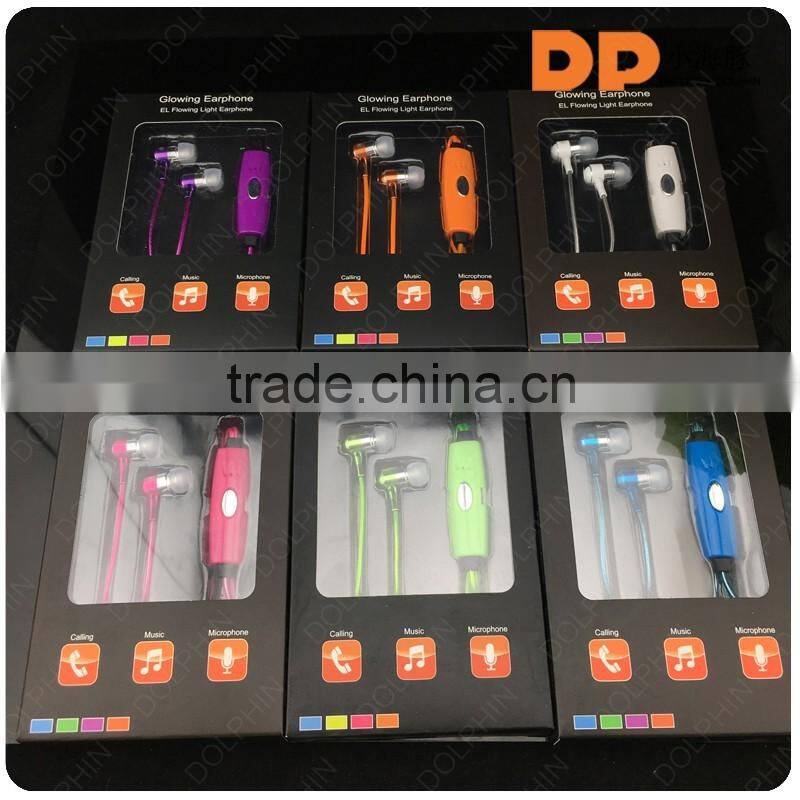 earphones led headphone handsfree mobile phone accessory light earphone