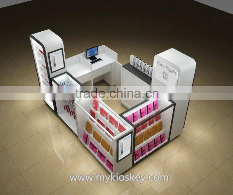 Hot sale phone cases kiosk, iphone cases display kiosk, phone cases kiosk design