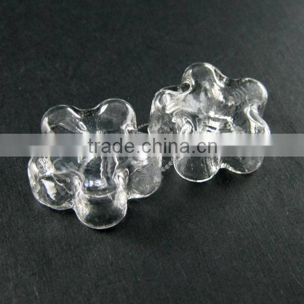 21mm transparent star flower shape glass dome cabochon with 3mm hole DIY jewelry supplies 3070069