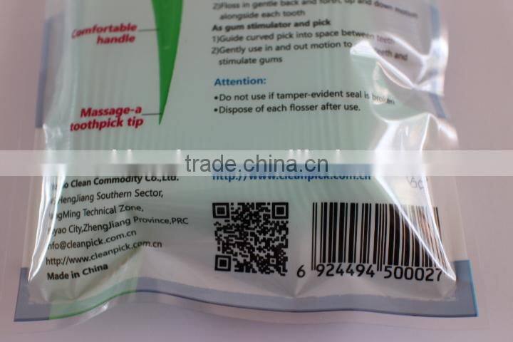 cheap PE line personalized dental floss pick in bag