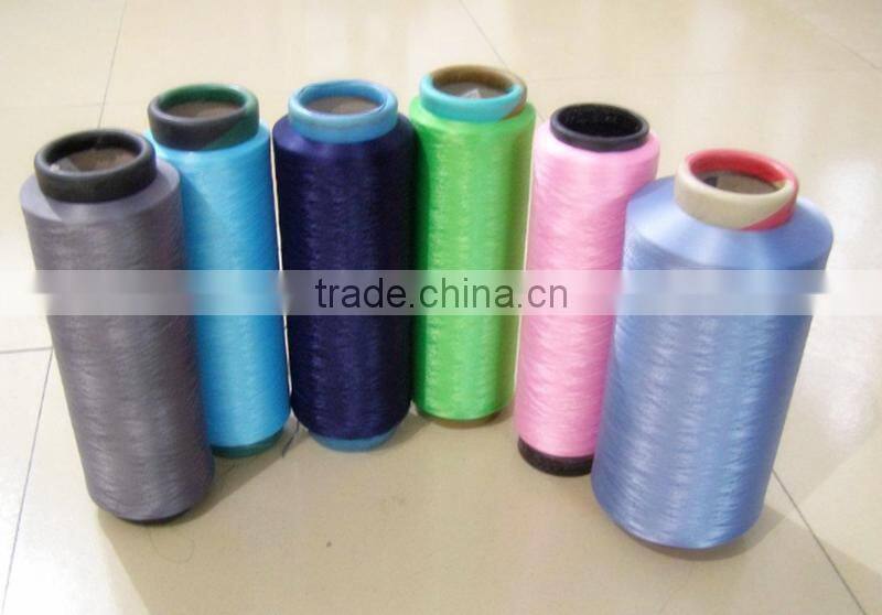 microfiber recycled dyed 150 denier ring spun filament polyester yarn