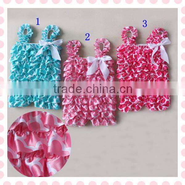 Hot sale Fashion/ Pretty/ Soft Ruffled Rompers Baby Sleeveless Rompers/ Bodysuit Best Posh Petti Ruffle Lace And Satin Rompers